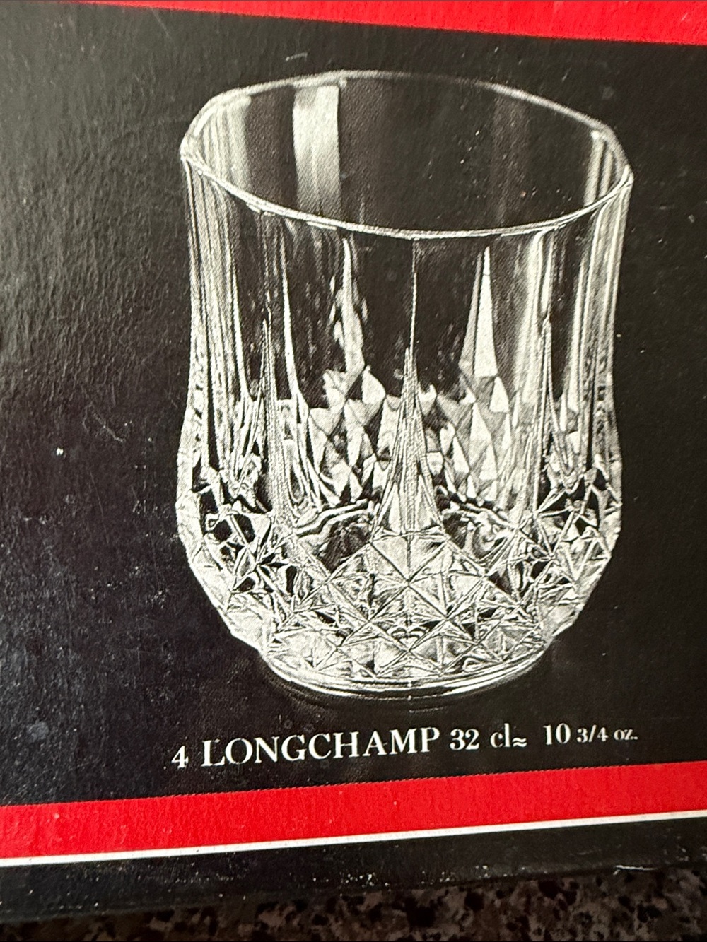 Longchamp Clear Crystal Tumbler - Clear whiskey glasses 10 3/4 oz